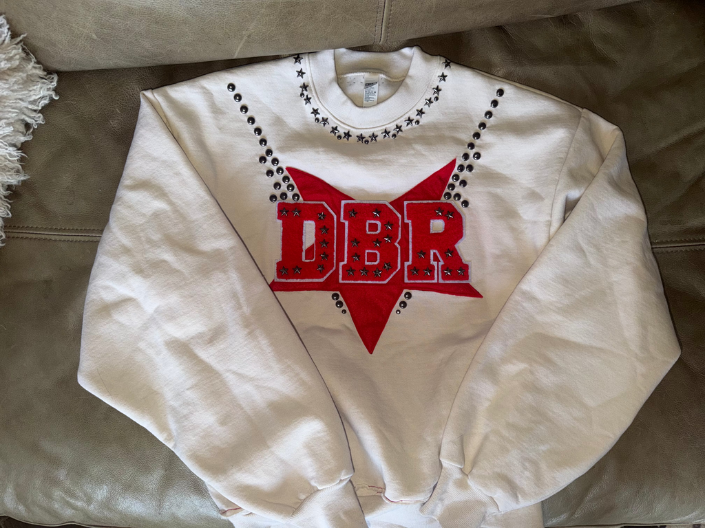 ORIGINAL DBR 2468 CHEER SWEATSHIRT (Red studded) UNISEX